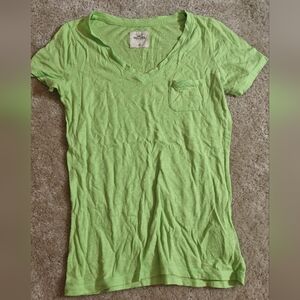 Hollister Lime Green Tee with Logo Patch